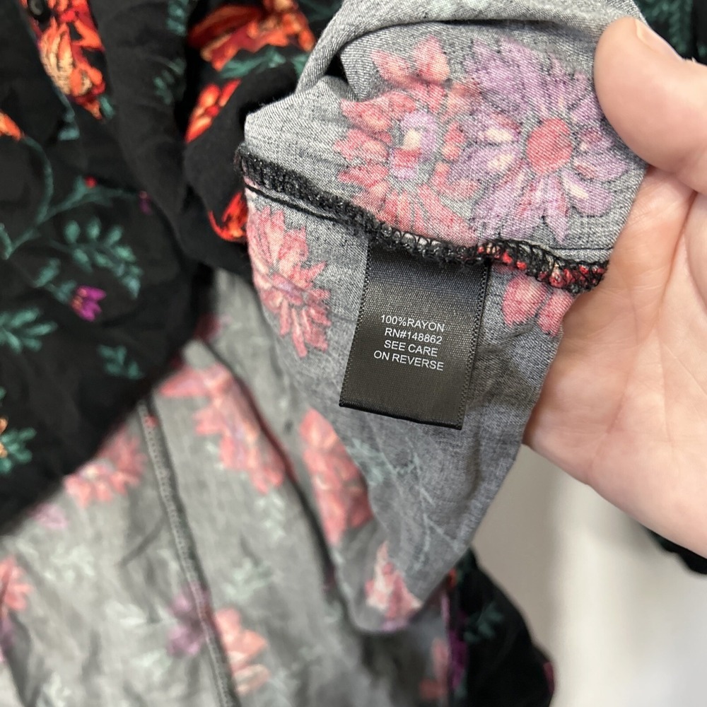 Torrid Womens Smocked Babydoll Top Size 3X Button Long Puff Sleeve Floral Print - Picture 14 of 16